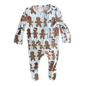 Pink Chicken Gingerbread Man Bamboo Sleeper Size 0-3mo